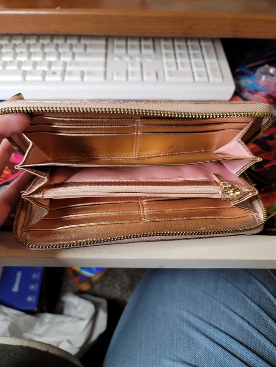 Coach Signature Long Wallet Total Pattern Canvas Beige And Rose Gold - Picture 3 of 14